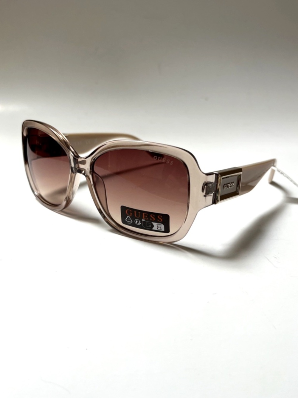 GUESS Butterfly Sunglasses GO00043 Acetate Beige Cream Logo Brown